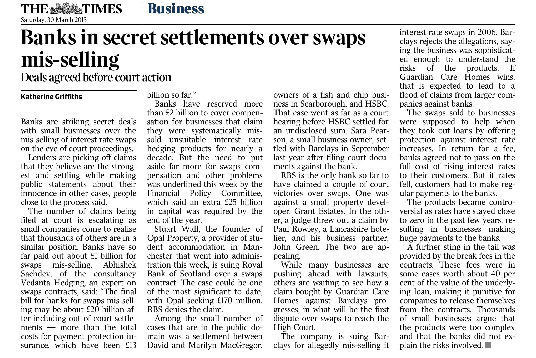 Banks in secret settlements over swaps mis-selling - settling good cases - LEXLAW Solicitors & Barristers, London.