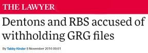 RBS GRG Solicitors Barristers Litigation London Bank
