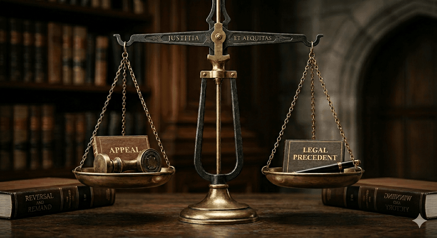 Legal Precedent, Appeal Process, Law Firm Marketing Content, Justice Symbol, Legal Advice, Lawsuit Reversal.