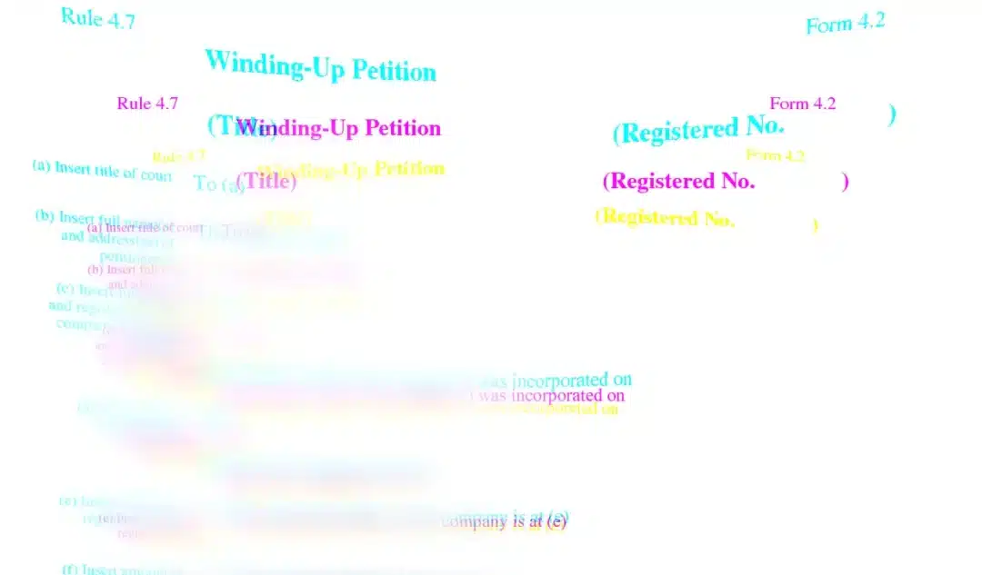 Winding up petition london companies court uk